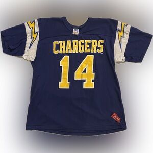 San Diego Chargers Vintage T-shirt Jersey, size XL, color navy blue